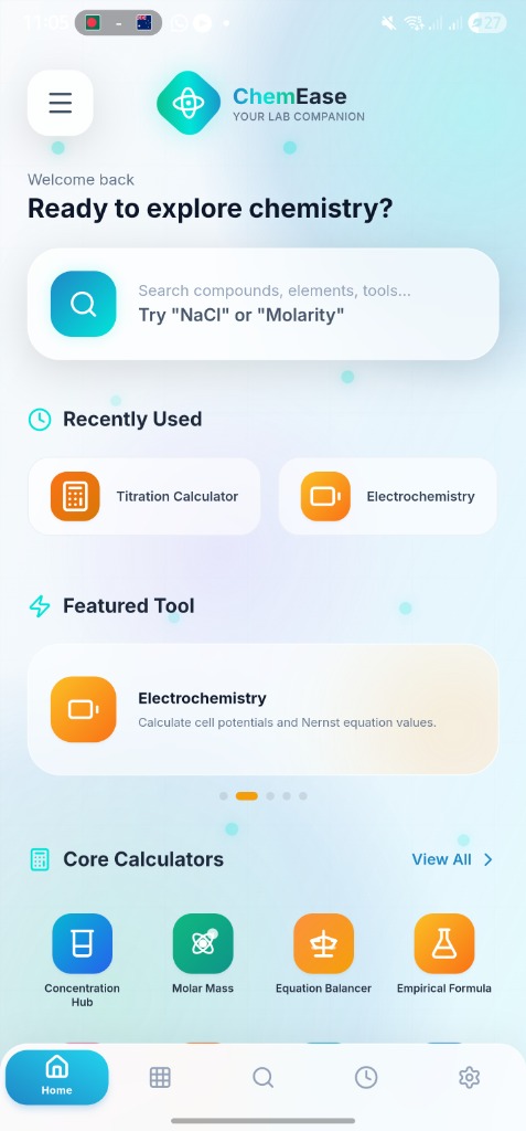 ChemEase dashboard